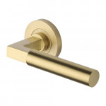 M Marcus Heritage Brass Lever Handle on Rose Spectral Design