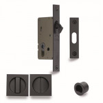 M Marcus Heritage Brass Sliding Lock with Square Privacy Turns