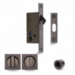 M Marcus Heritage Brass Sliding Lock with Square Privacy Turns