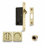 M Marcus Heritage Brass Sliding Lock with Square Privacy Turns