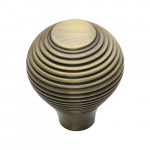 M Marcus Heritage Brass Reeded Design Cabinet Knob 32mm 