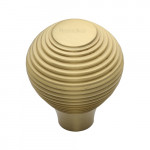 M Marcus Heritage Brass Reeded Design Cabinet Knob 32mm 