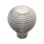 M Marcus Heritage Brass Reeded Design Cabinet Knob 32mm 