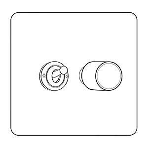 M Marcus Heritage Brass Verona Range 2 Gang Mixed Toggle Dimmer Switch 1xToggle 1xTED