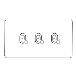 M Marcus Heritage Brass Windsor Range 3 Gang Stockholm Toggle Switch