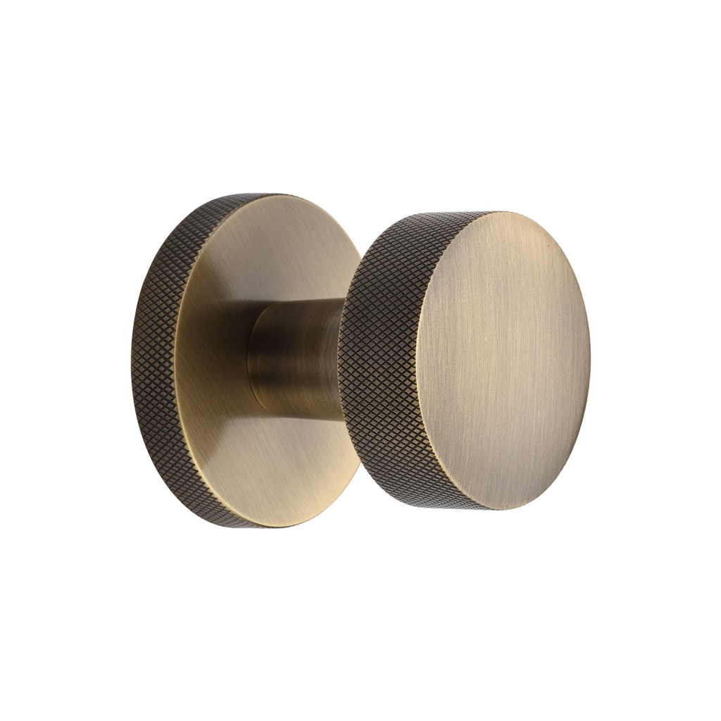 M Marcus Heritage Brass Knightsbridge Knurled Knobs on Knurled Concealed base