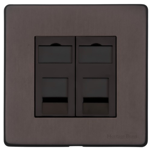 M Marcus Heritage Brass Verona Range 2 Gang CAT6 Socket