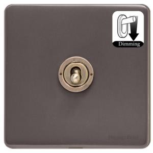M Marcus Heritage Brass Verona Range 1 Gang Dimming Toggle Switch