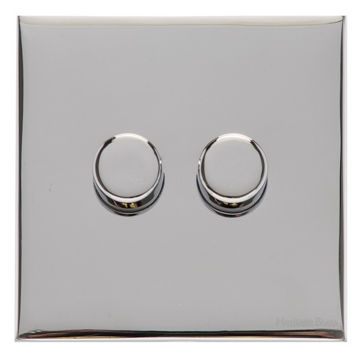 M Marcus Heritage Brass Winchester Range 2 Gang Multi Location Primary Dimmer (Compatible with LED bulbs)