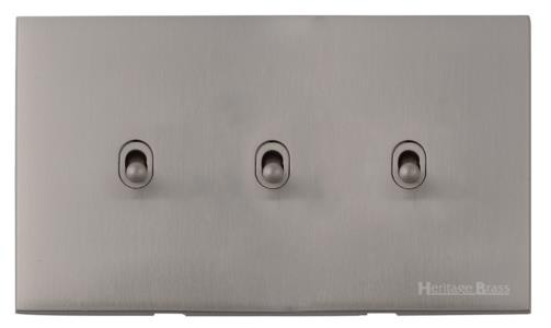 M Marcus Heritage Brass Winchester Range 3 Gang Stockholm Toggle Switch