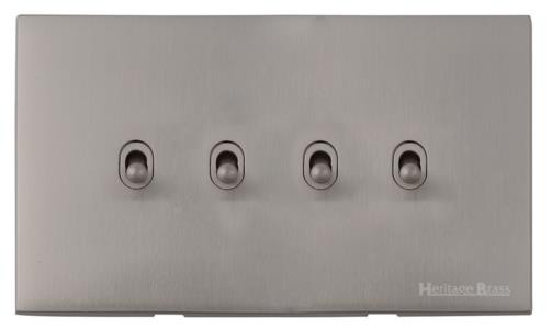 M Marcus Heritage Brass Winchester Range 4 Gang Stockholm Toggle Switch
