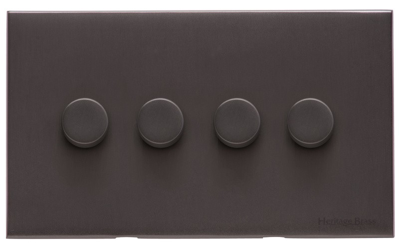 M Marcus Heritage Brass Winchester Range 4 Gang TED Dimmer (Compatible with LED Lamps)