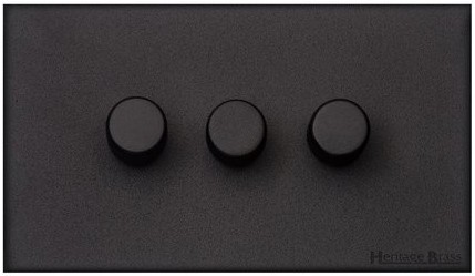 M Marcus Heritage Brass Windsor Range 3 Gang Multi Location Secondary Dimmer