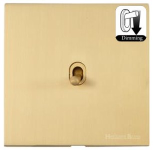M Marcus Heritage Brass Windsor Range 1 Gang Dimming Stockholm Toggle Switch