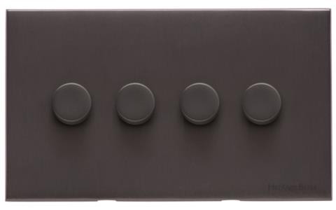 M Marcus Heritage Brass Windsor Range 4 Gang Multi Location Primary Dimmer