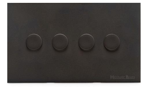 M Marcus Heritage Brass Windsor Range 4 Gang Multi Location Secondary Dimmer