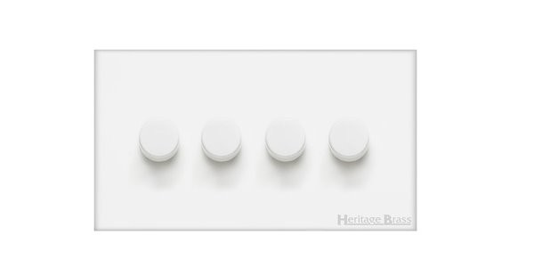 M Marcus Heritage Brass Windsor Range 4 Gang TED Dimmer (Compatible with LED Lamps)