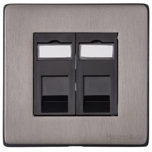 M Marcus Heritage Brass Vintage Range 2 Gang CAT6 Socket