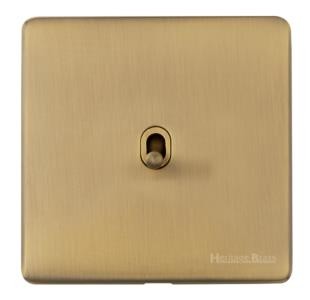 M Marcus Heritage Brass Vintage Range 1 Gang Stockholm Toggle Switch