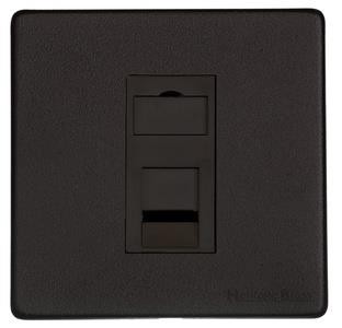 M Marcus Heritage Brass Vintage Range Matt Black 1 Gang CAT6 Socket