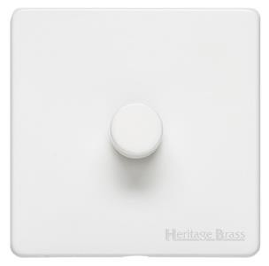 M Marcus Heritage Brass Vintage Gloss White Range 1 Gang Multi Location Secondary Dimmer Switch (Compatible with LED bulbs)