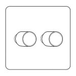 M Marcus Heritage Brass Windsor Range 2 Gang 2 Way Push On/Off Dimmer Switch (400 watts)