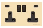 M Marcus Heritage Brass Windsor Range Double USB-C Socket with Black Trim