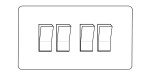 M Marcus Heritage Brass Vintage Range 4 Gang 2 Way Rocker Switch