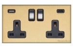 M Marcus Heritage Brass Windsor Range Double USB-A+C Socket