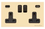 M Marcus Heritage Brass Windsor Range Double USB-A+C Socket