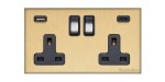 M Marcus Heritage Brass Windsor Range Double USB-A+C Socket