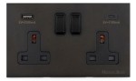M Marcus Heritage Brass Windsor Range Double USB-A+C Socket