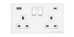 M Marcus Heritage Brass Windsor Range Double USB-A+C Socket