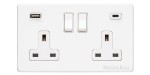 M Marcus Heritage Brass Vintage Range Double USB-A+C Socket
