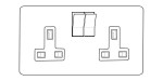 M Marcus Heritage Brass Vintage Range Double Switched Socket