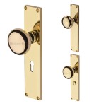 M Marcus Heritage Brass Victoria Mortice Knob on Plate - Polished Brass