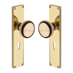 M Marcus Heritage Brass Victoria Mortice Knob on Plate - Polished Brass