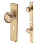 M Marcus Heritage Brass Victoria Mortice Knob on Plate - Satin Brass