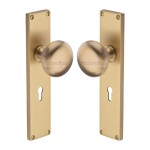 M Marcus Heritage Brass Victoria Mortice Knob on Plate - Satin Brass
