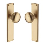 M Marcus Heritage Brass Victoria Mortice Knob on Plate - Satin Brass