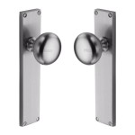 M Marcus Heritage Brass Victoria Mortice Knob on Plate - Satin Nickel Plate