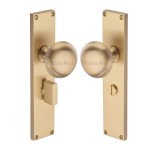M Marcus Heritage Brass Victoria Mortice Knob on Plate - Satin Brass