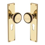 M Marcus Heritage Brass Victoria Mortice Knob on Plate - Polished Brass