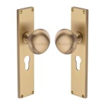 M Marcus Heritage Brass Victoria Mortice Knob on Plate - Satin Brass