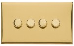 M Marcus Heritage Brass Winchester Range 4 Gang Multi Location Secondary Dimmer (Compatible with LED bulbs)