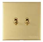 M Marcus Heritage Brass Winchester Range 2 Gang Stockholm Toggle Switch