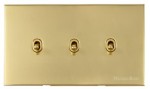 M Marcus Heritage Brass Winchester Range 3 Gang Stockholm Toggle Switch