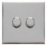 M Marcus Heritage Brass Winchester Range 2 Gang Multi Location Primary Dimmer (Compatible with LED bulbs)