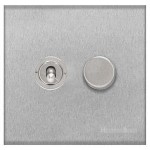 M Marcus Heritage Brass Winchester Range 2 Gang Mixed Toggle Switch Dimmer Switch 1xToggle Switch 1xTED