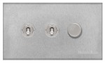 M Marcus Heritage Brass Winchester Range 3G Mixed Toggle Switch Dimmer Switch 2xToggle Switch 1xTED